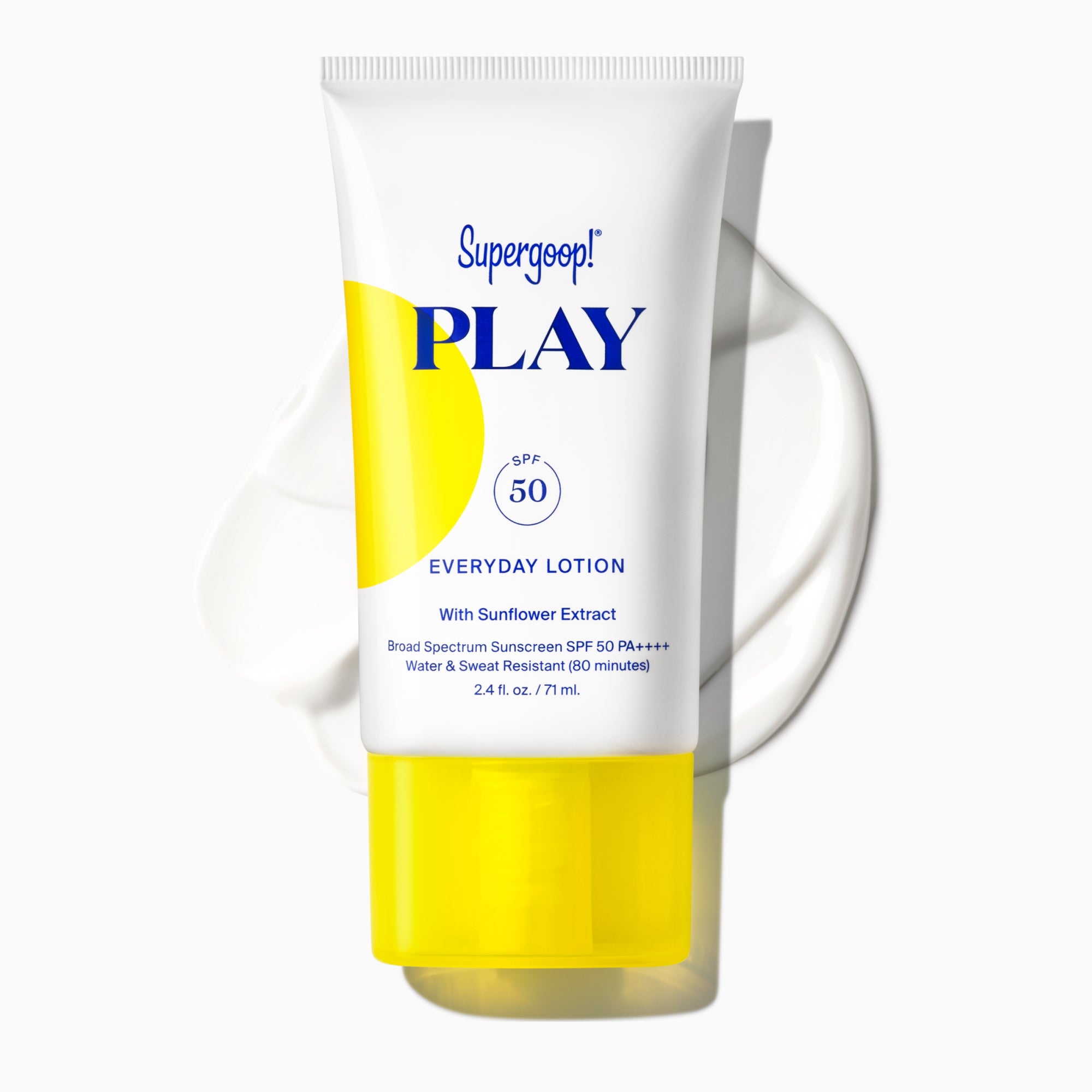 Supergoop! PLAY Everyday Lotion SPF 50 with Sunflower Extract 2.4 fl. oz. Packshot and goop