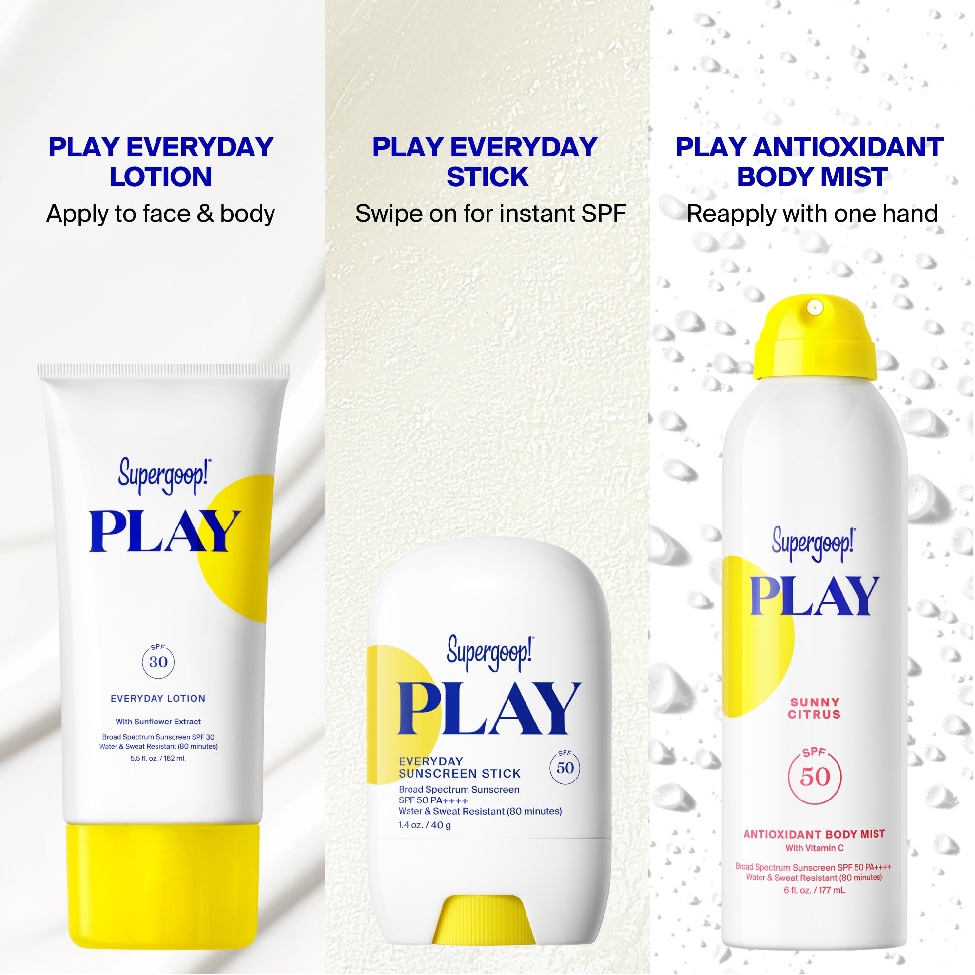 Supergoop! PLAY Everyday Lotion SPF 30 with Sunflower Extract 5.5 fl. oz. 2.4 fl. oz. 