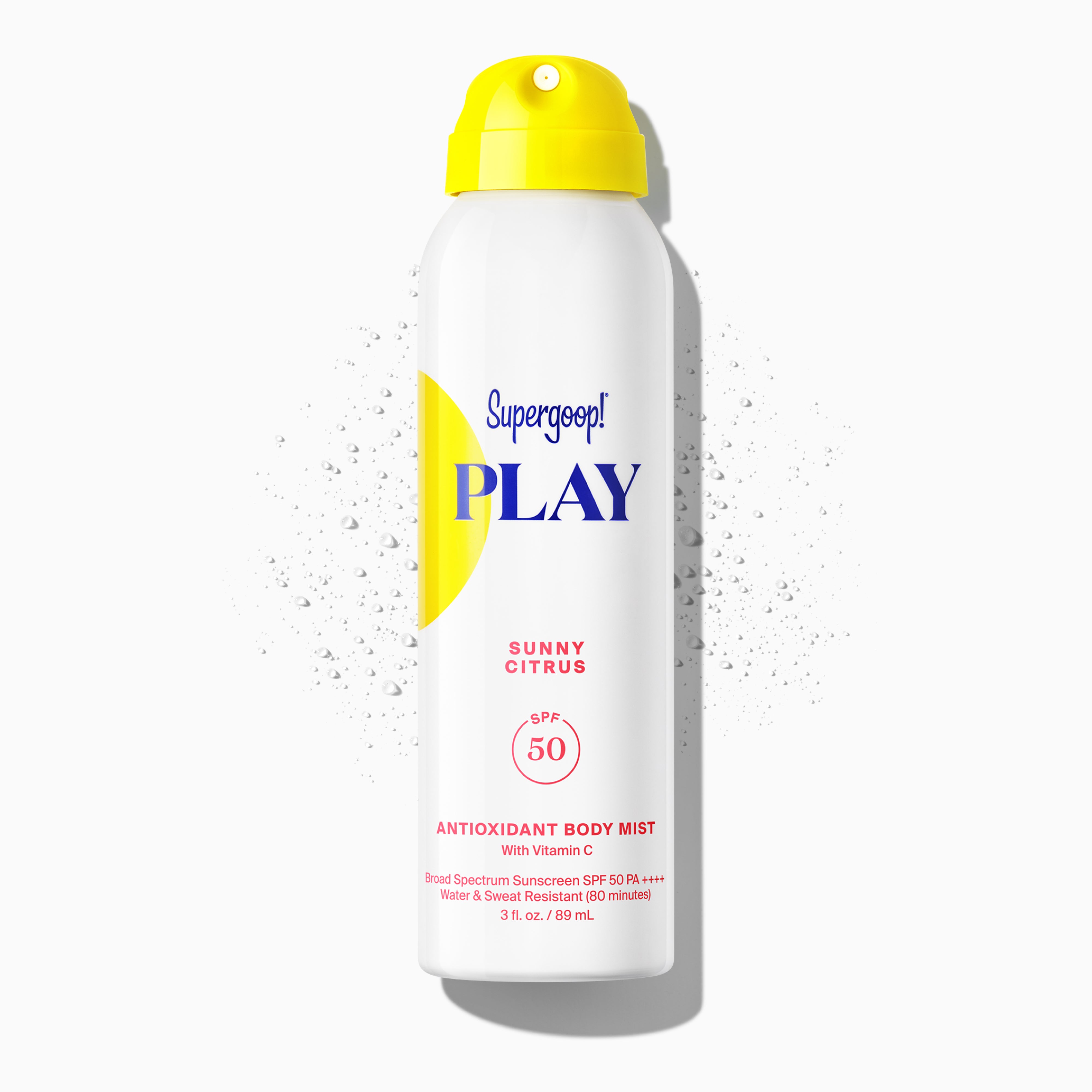 Supergoop! PLAY Antioxidant Body Mist SPF 50 with Vitamin C Sunny Citrus 3 fl. oz. Packshot and goop