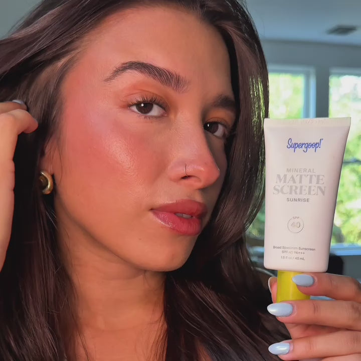 Supergoop! Mineral Mattescreen SPF 40 Untinted 1.5 fl. oz. Sunrise 1.5 fl. oz. Golden Hour 1.5 fl. oz. Sunset 1.5 fl. oz. Sunrise 0.68 fl. oz. 2-pack