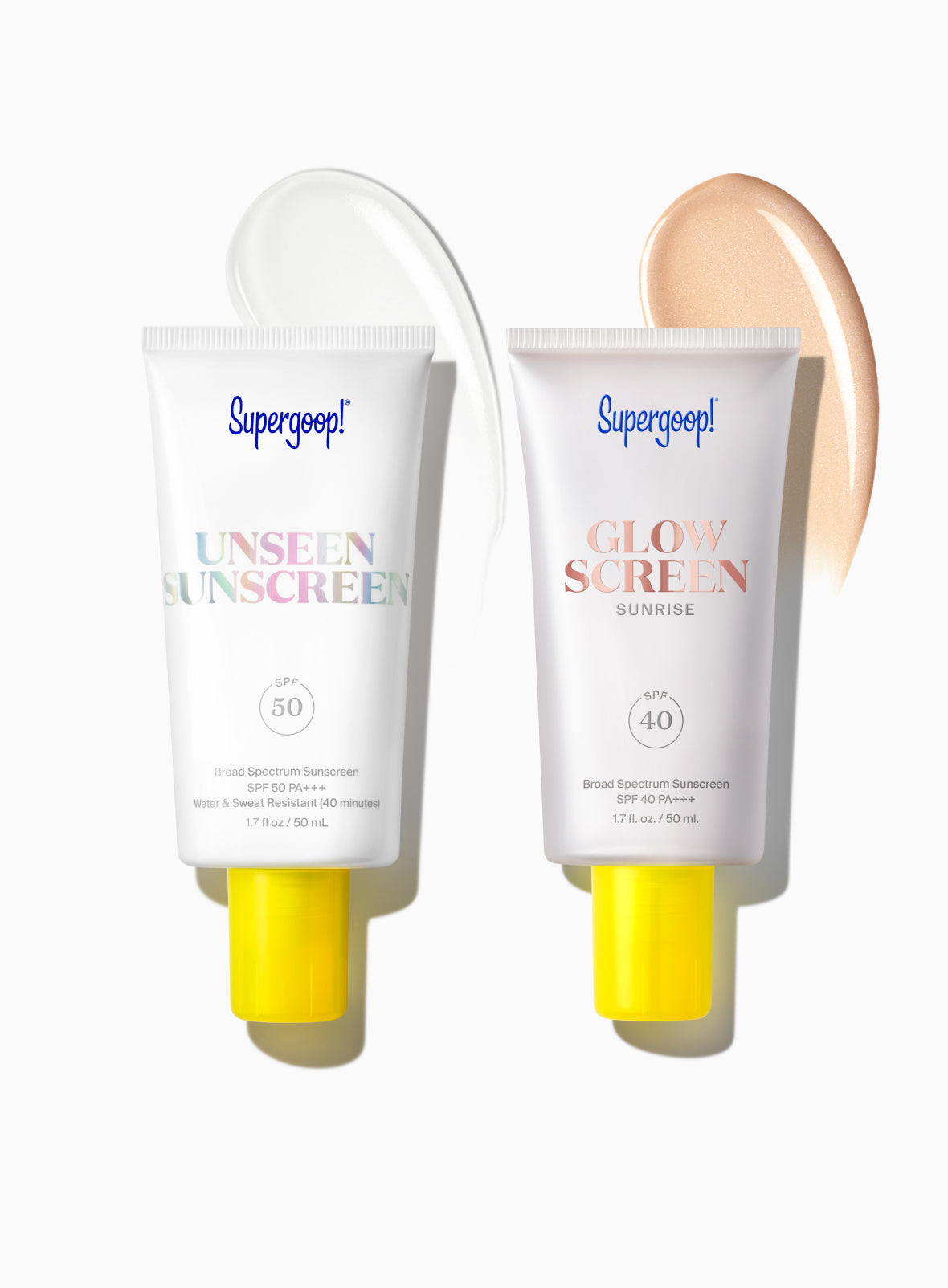 Supergoop! 2-in-1 Beauty Booster Set in Sunrise / 1.7 oz. Packshot with goop