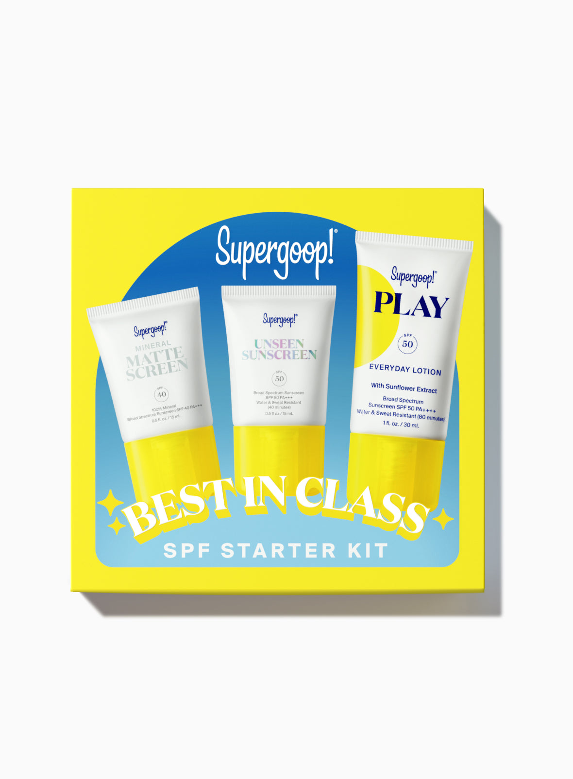 Supergoop! SPF Bestsellers Starter Kit carton