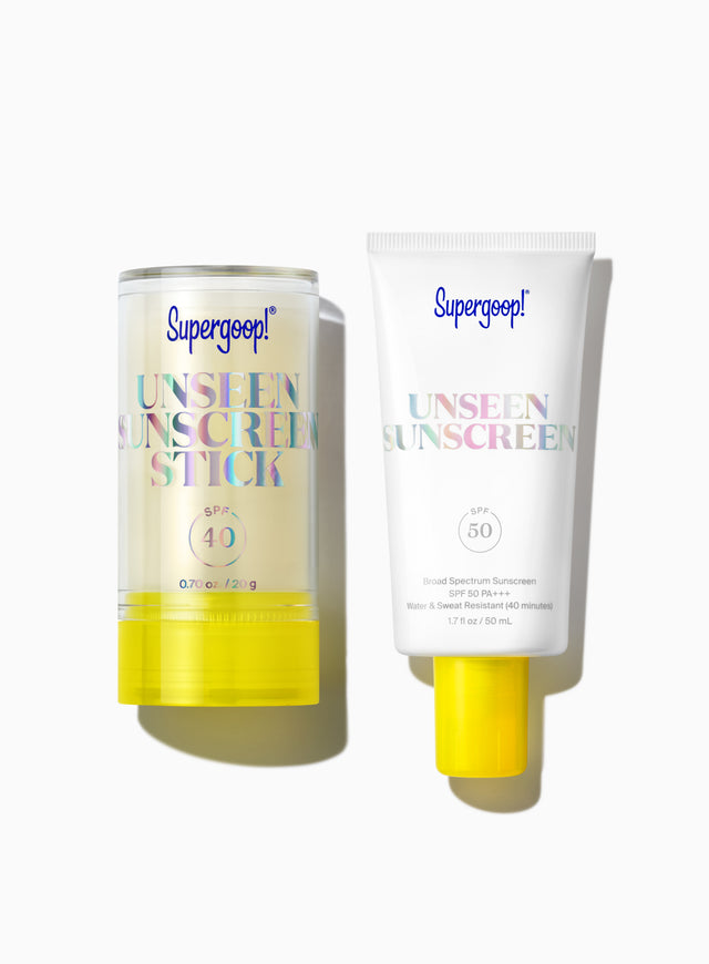 Supergoop! Invisible Essentials Set Unseen Sunscreen SPF 50 1.7 fl. oz. Unseen Sunscreen Stick .70 fl. oz.